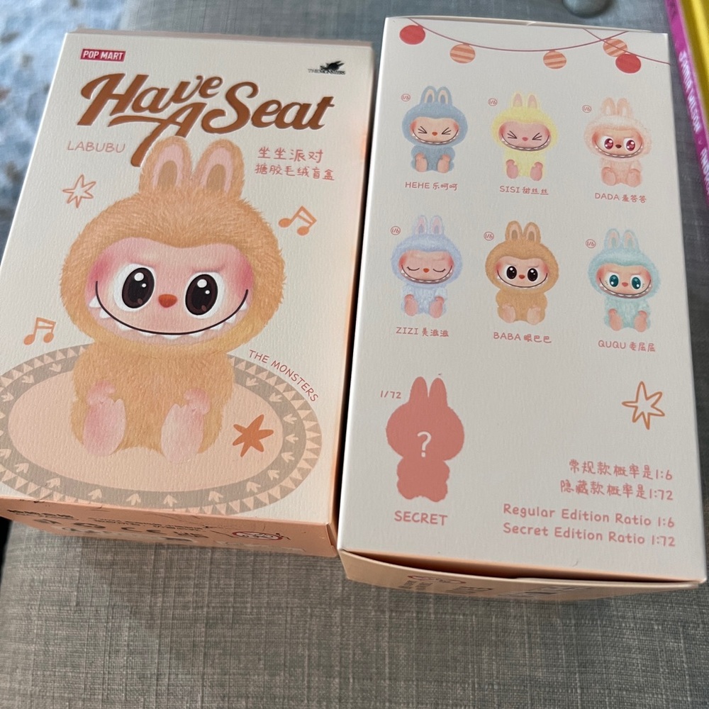 2 Pop Mart Labubu Have a Seat Blind Box, available Zizi & Ququ